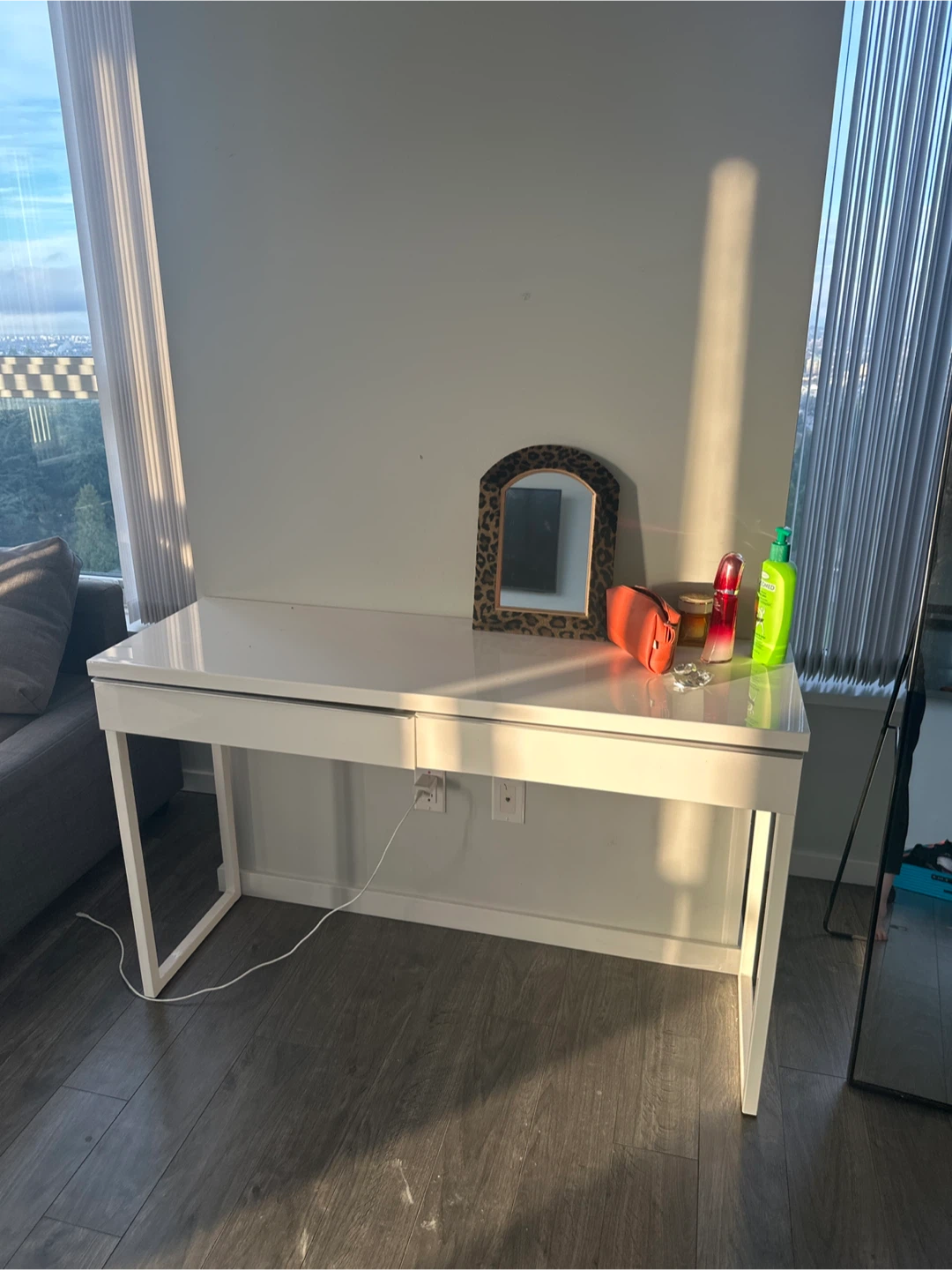 White Desk with Drawers