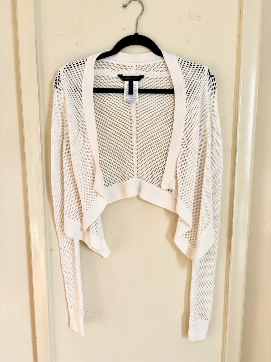 BCBGMAXAZRIA White Crochet Cardigan - Size XS/S