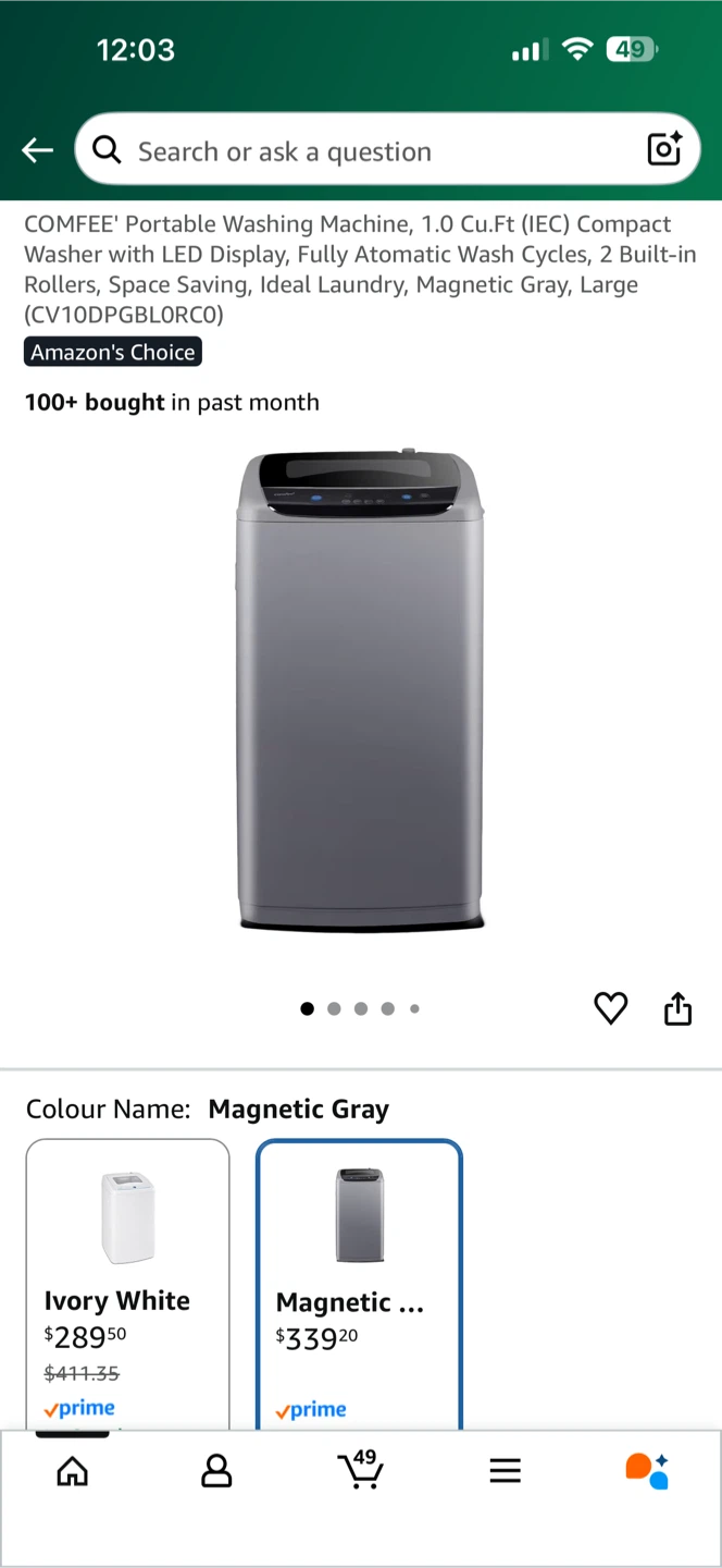 Comfee' Portable Washing Machine - Magnetic Gray - photo 4