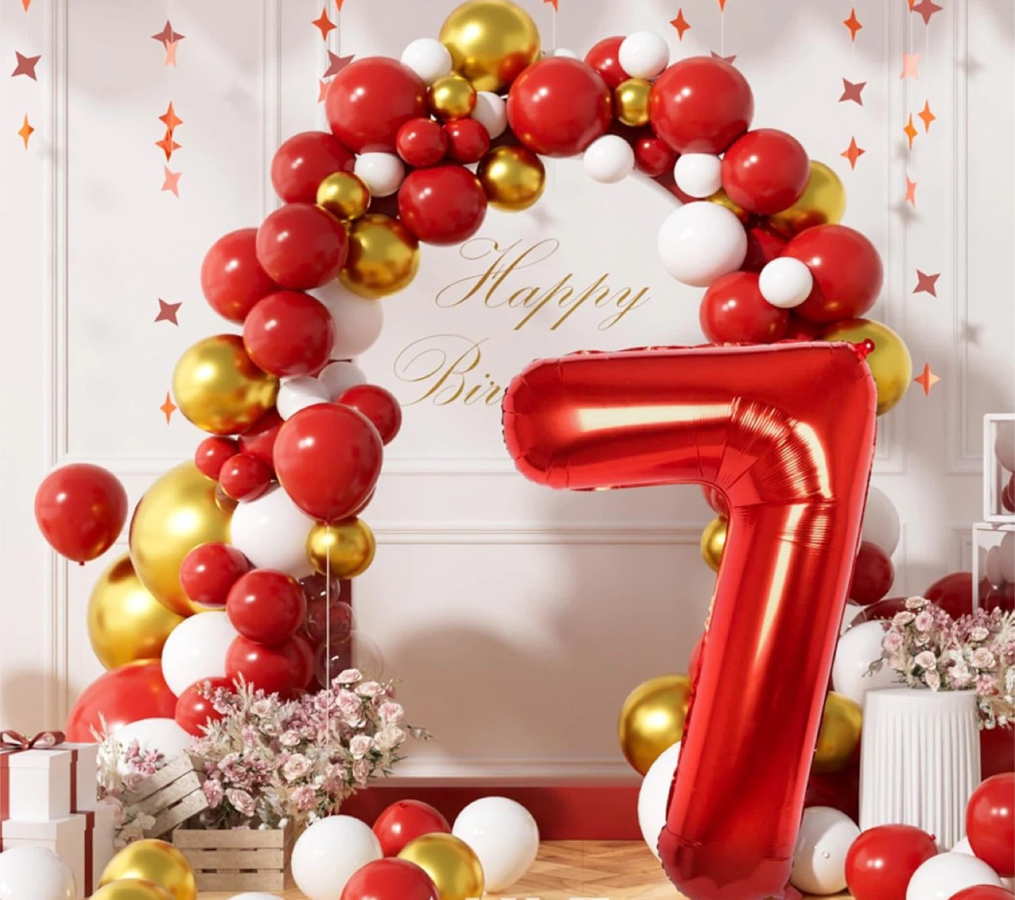 40” Red Number 7 Foil Balloon - Party Decor