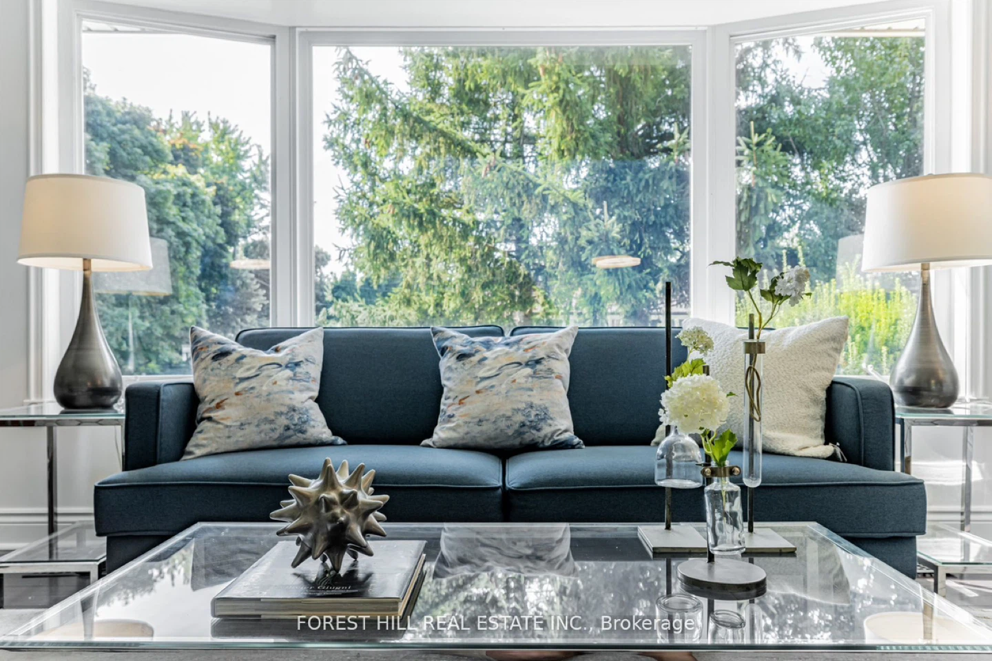 Blue Sofa loveseat couch- Great Condition! - photo 3