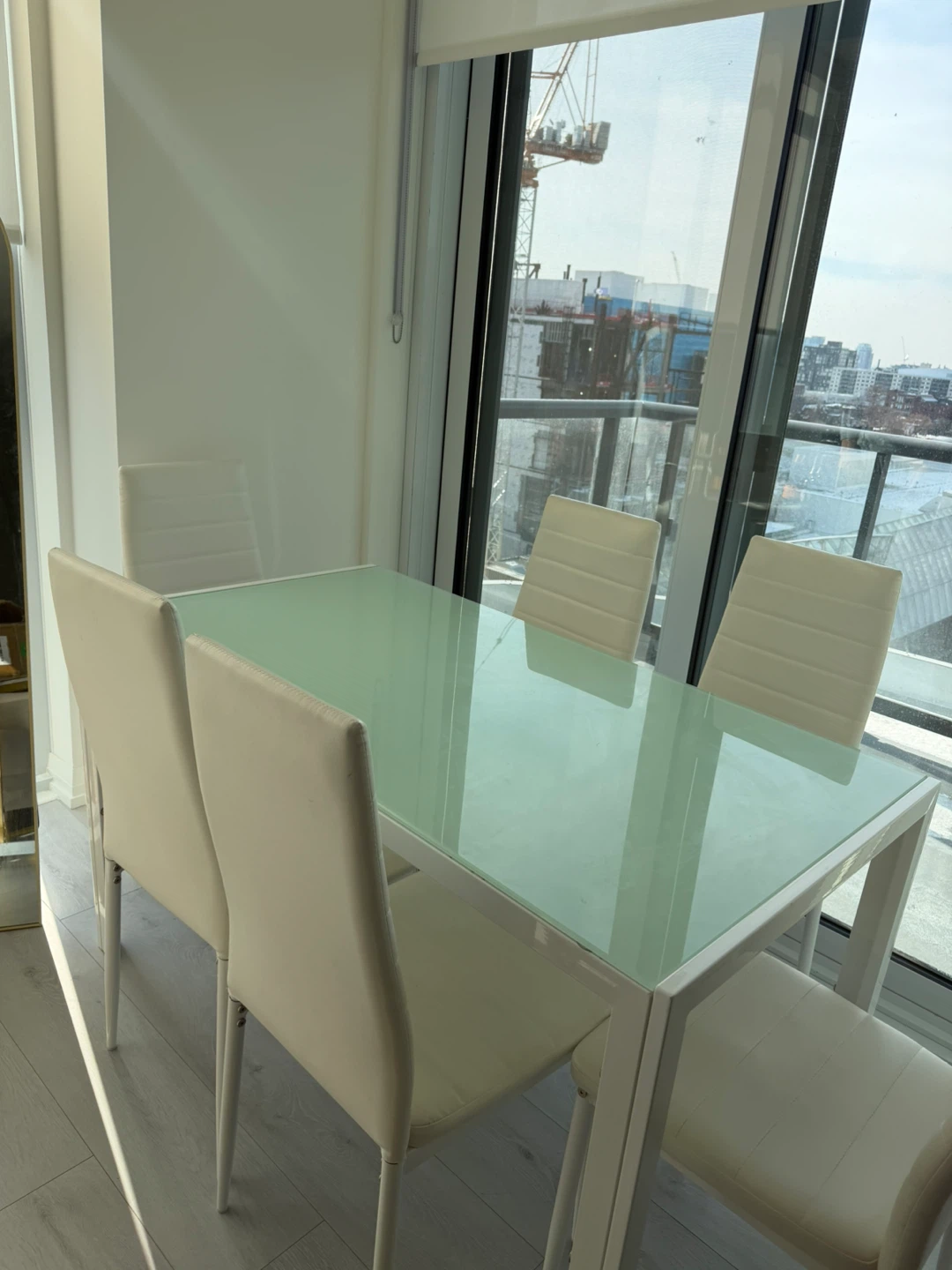 Modern White Dining Table with 6 Chairs - photo 2