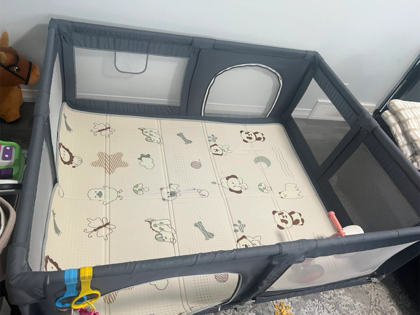 Large Grey Baby Playpen 5ft by 6ft - photo 2