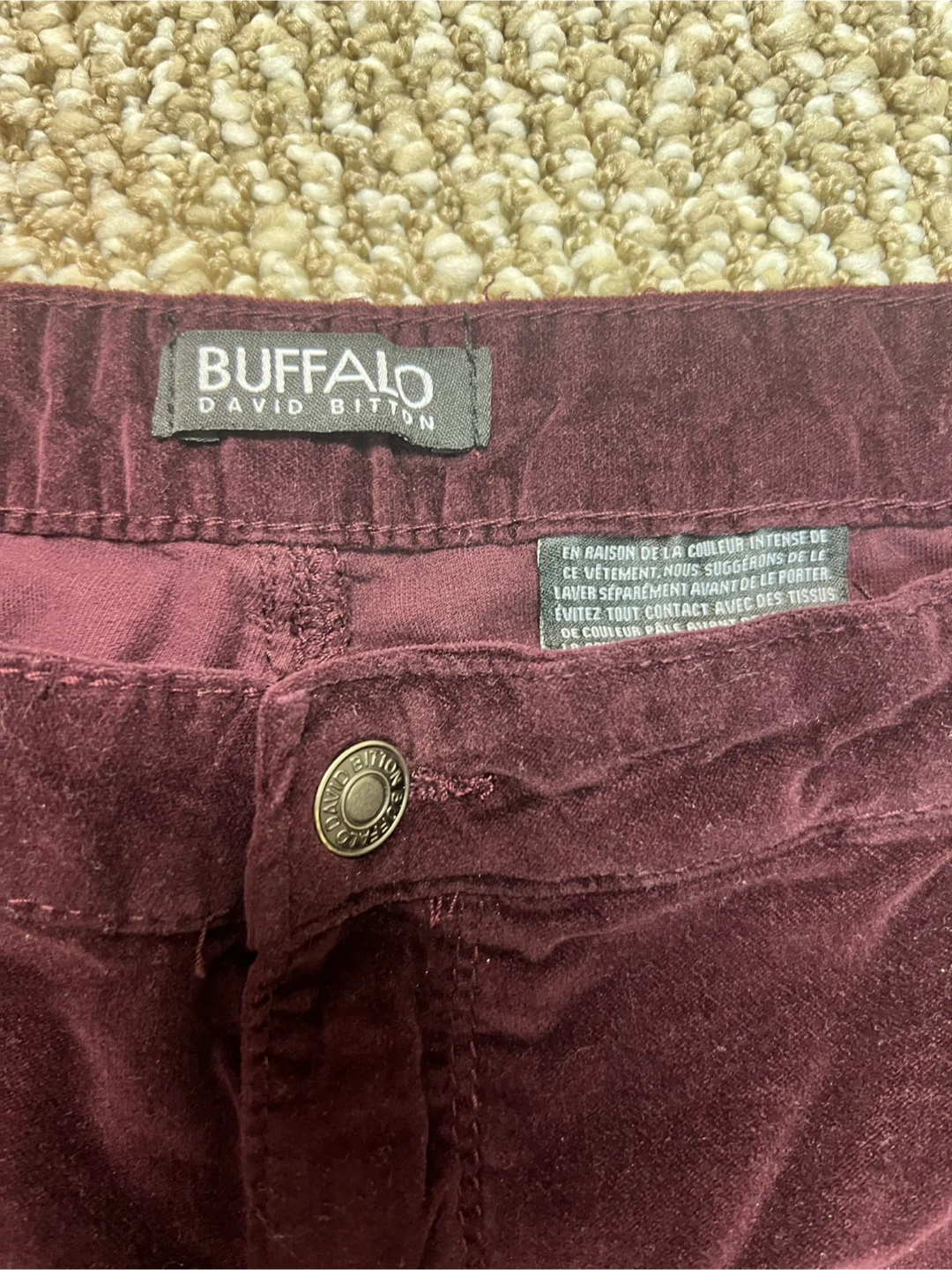 Buffalo David Bitton Burgundy Velvet Pants - photo 4