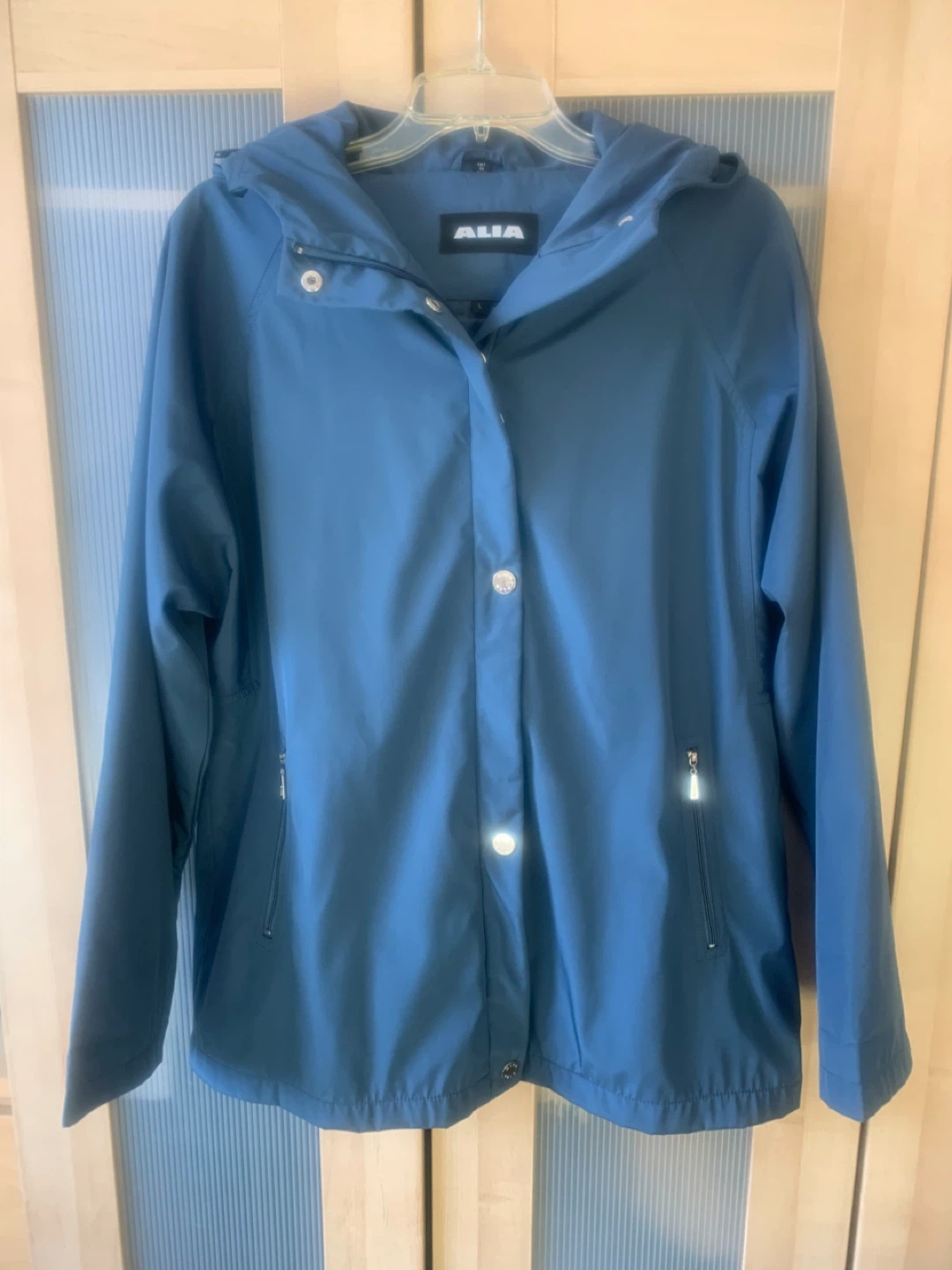 ALIA Blue Hooded Spring/Fall Jacket - Size L