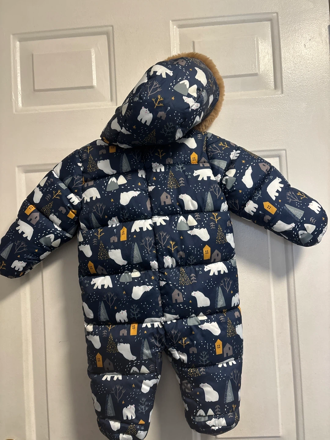 Winter Padded Snowsuit with Bear Pattern - photo 5