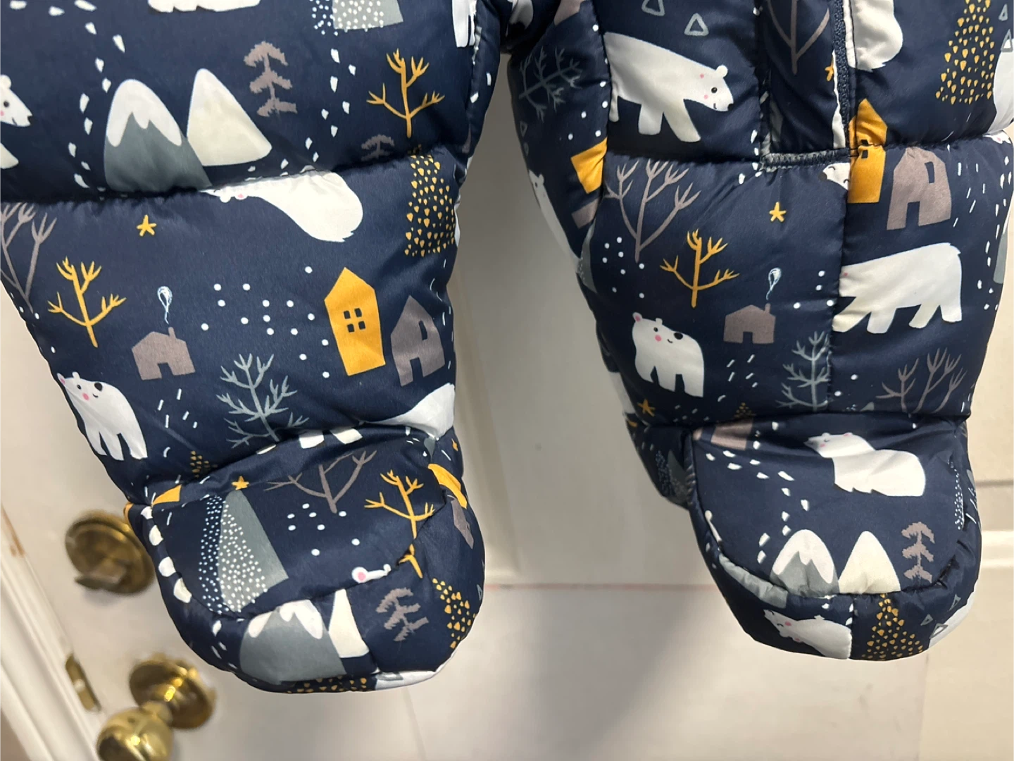Winter Padded Snowsuit with Bear Pattern - photo 2