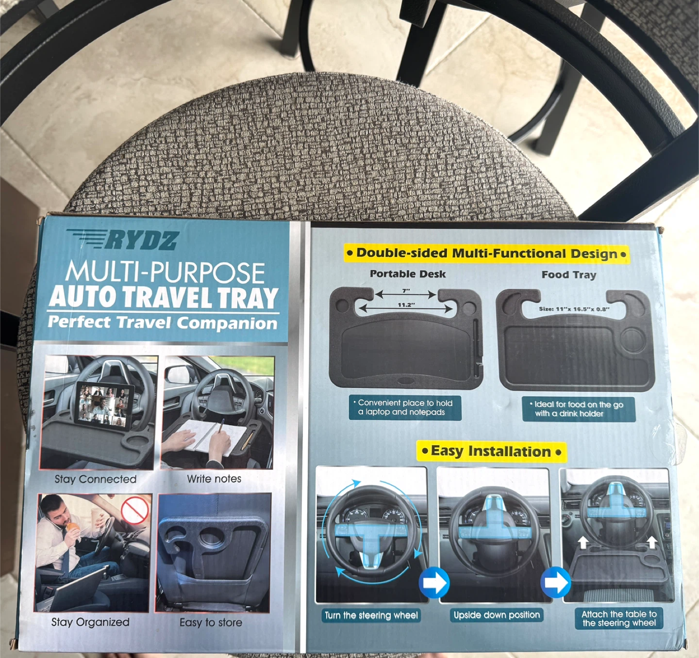 RYDZ Multi-Purpose Auto Travel Tray - New in Box