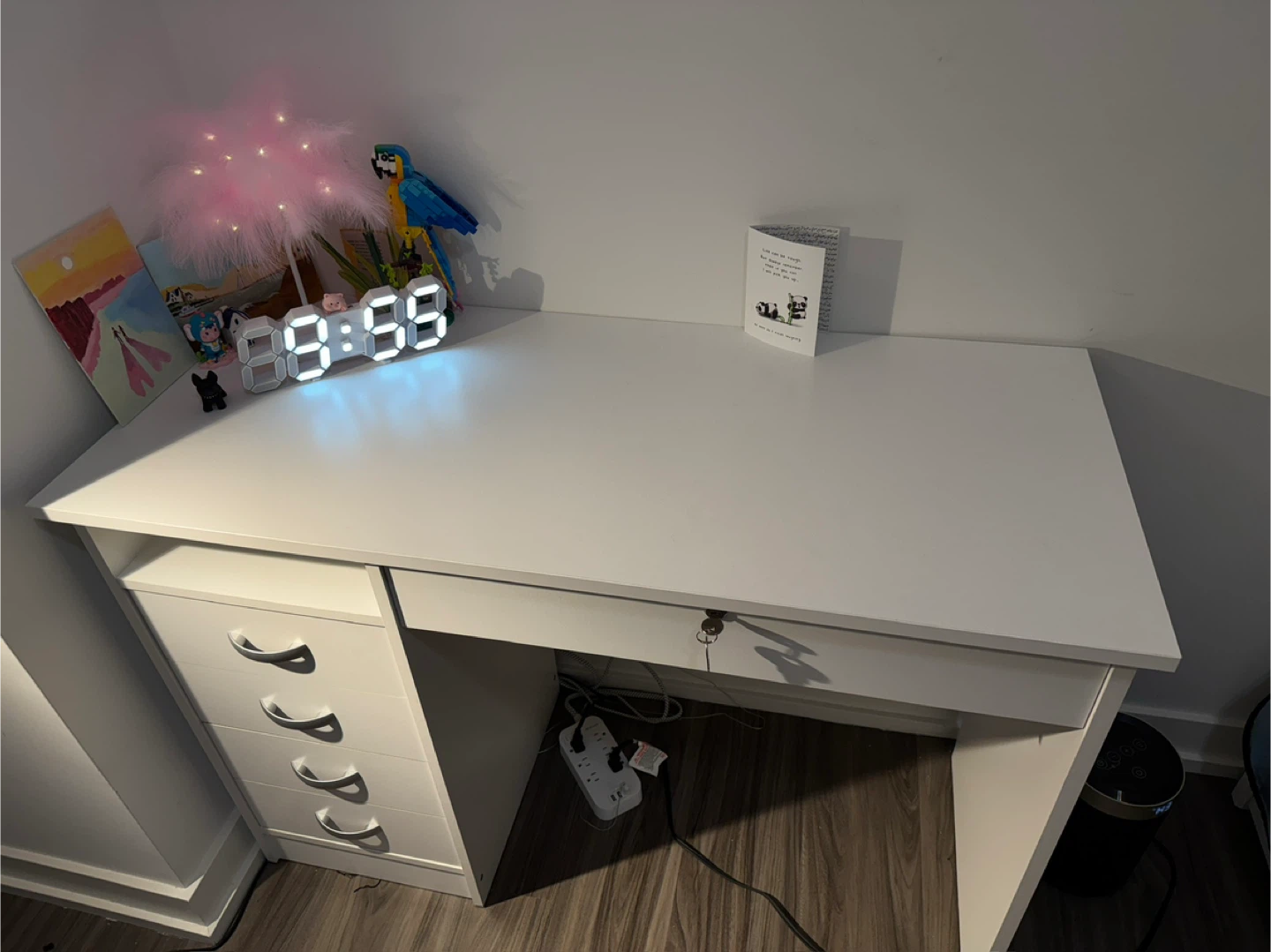 Channay Writing Desk with drawers– White (Wayfair) - photo 2
