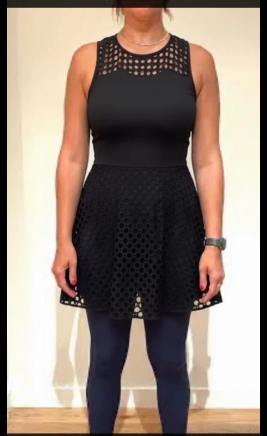 Black Eyelet Detail Dress
