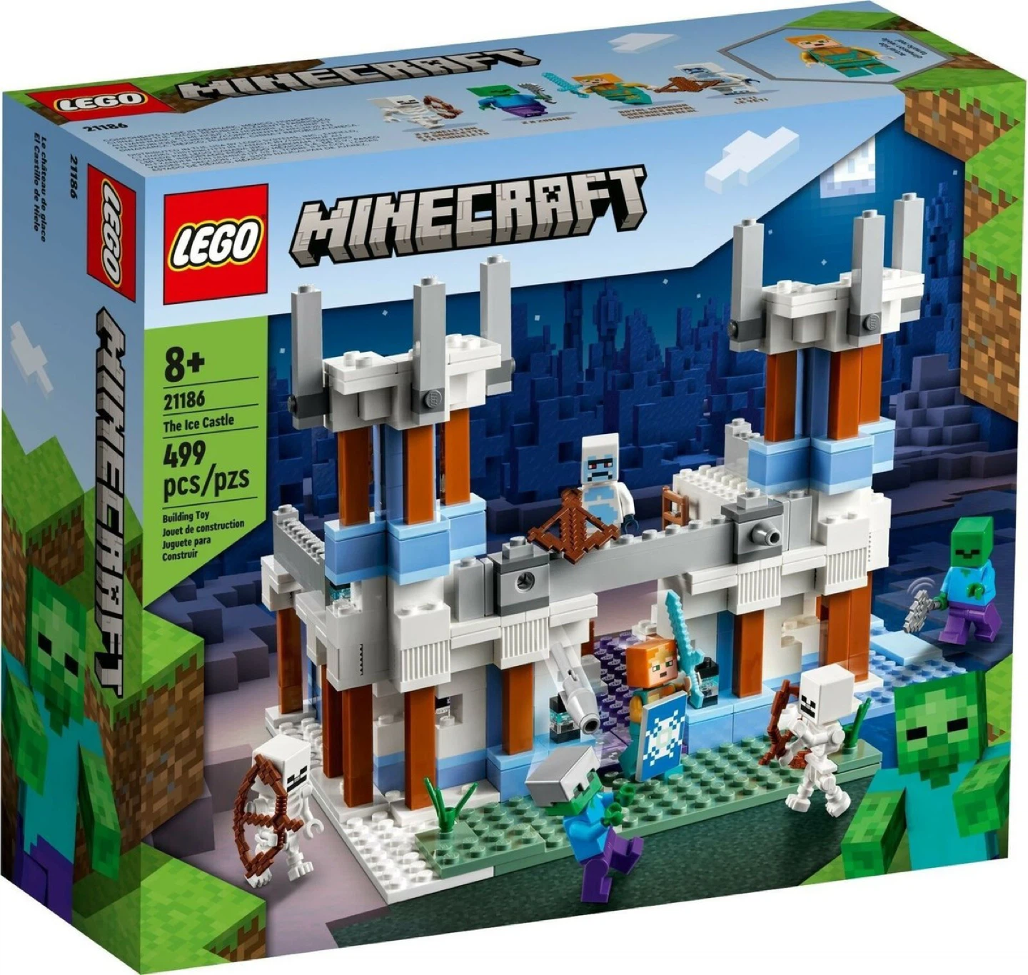 New LEGO Minecraft 21186 The Ice Castle (499 pcs)