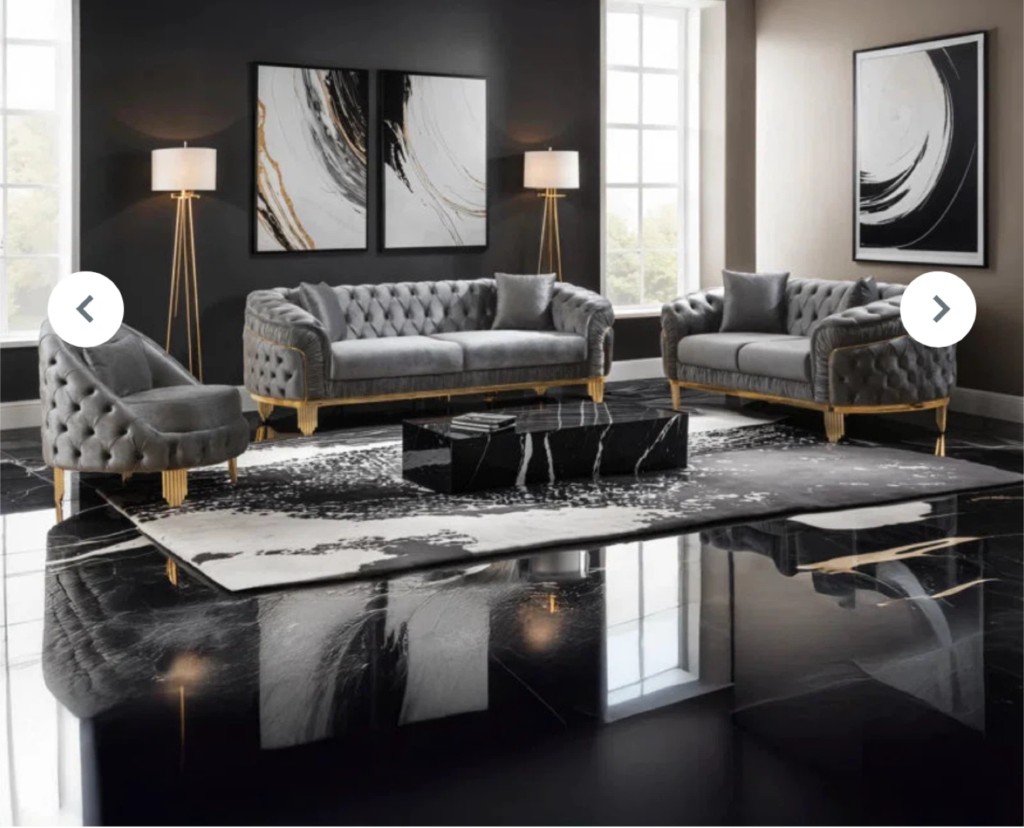 Taupe Velvet sofa set - New in Box!