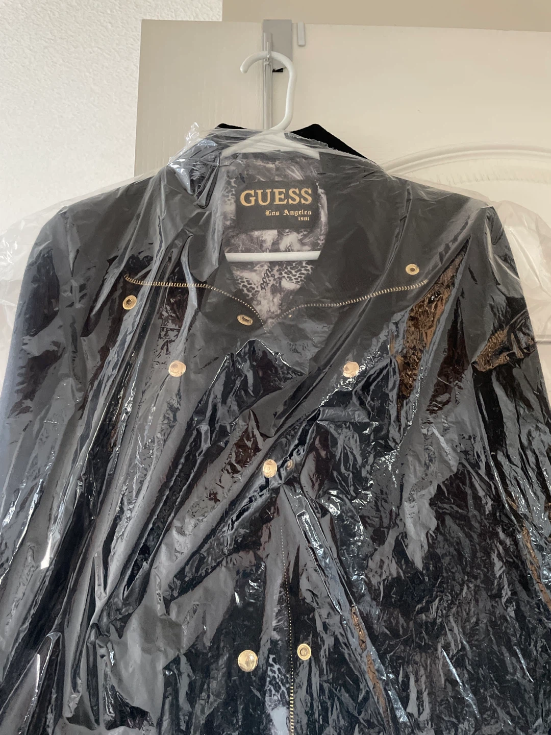 Guess Black Wool Blend Coat