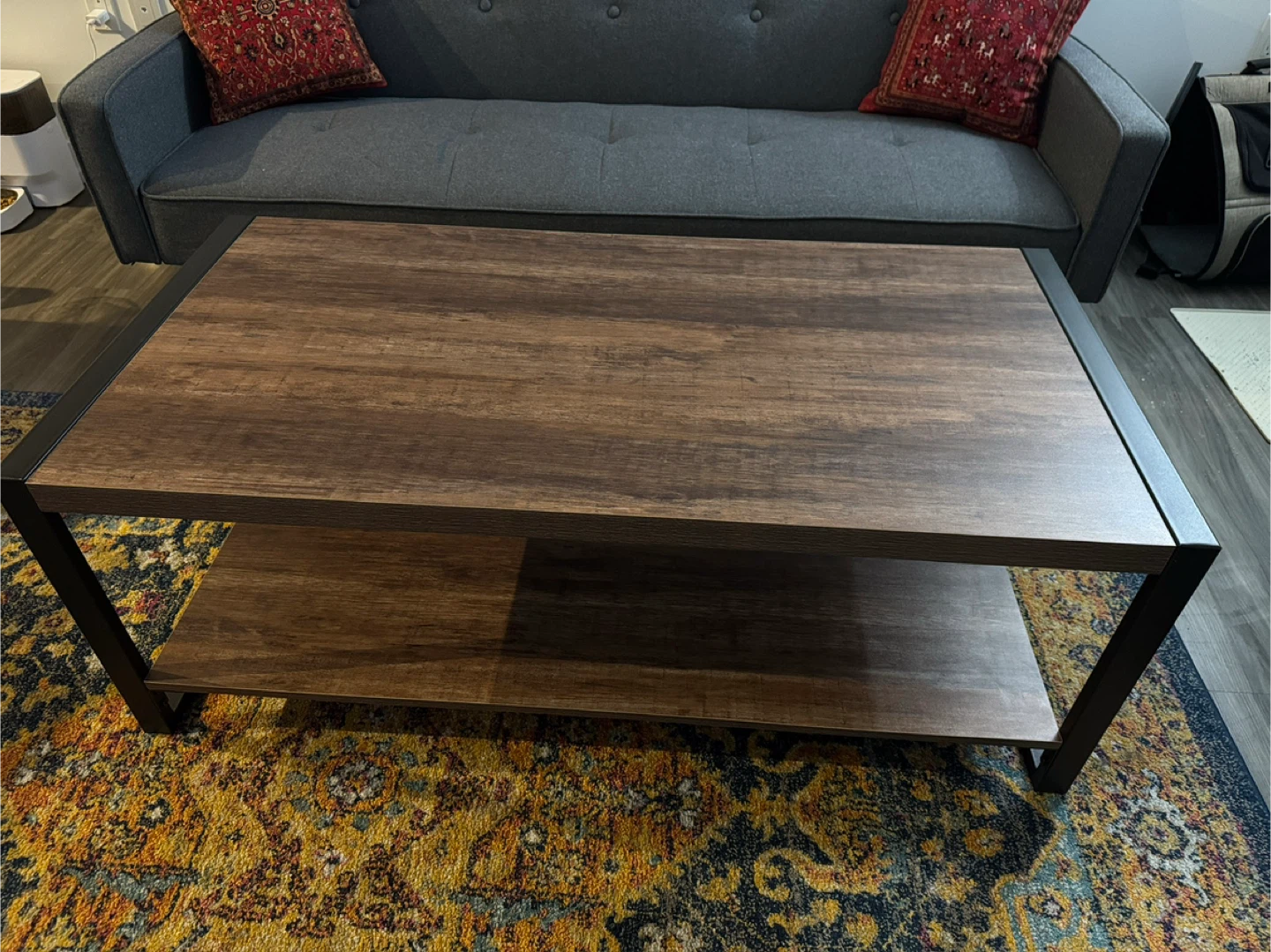 HOMCOM 2-Tier Coffee Table - Brown - photo 3