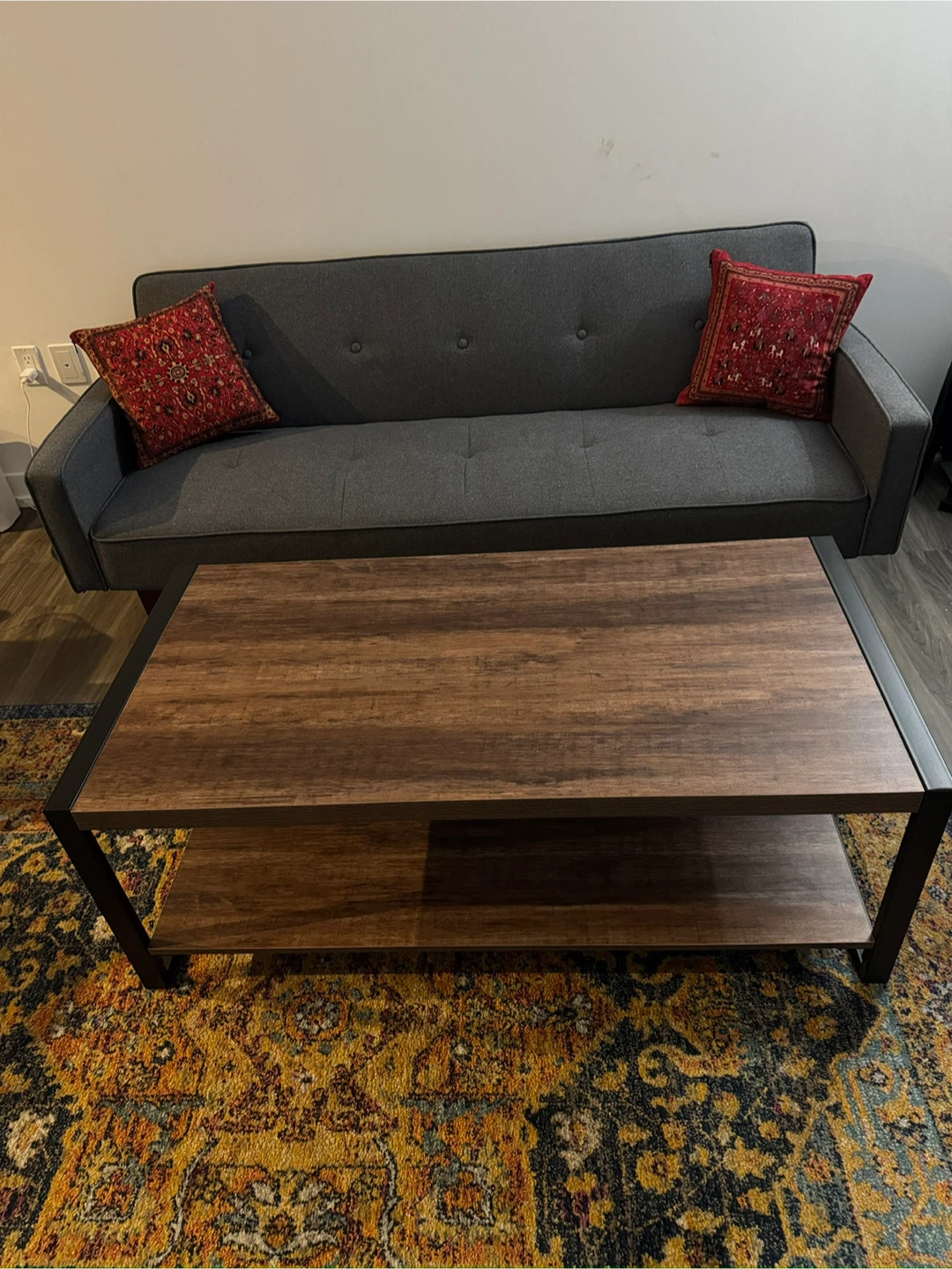 HOMCOM 2-Tier Coffee Table - Brown