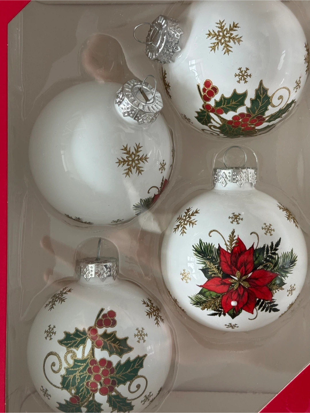 NEW! Holiday Glass Ornaments - 4 Piece Set - photo 5