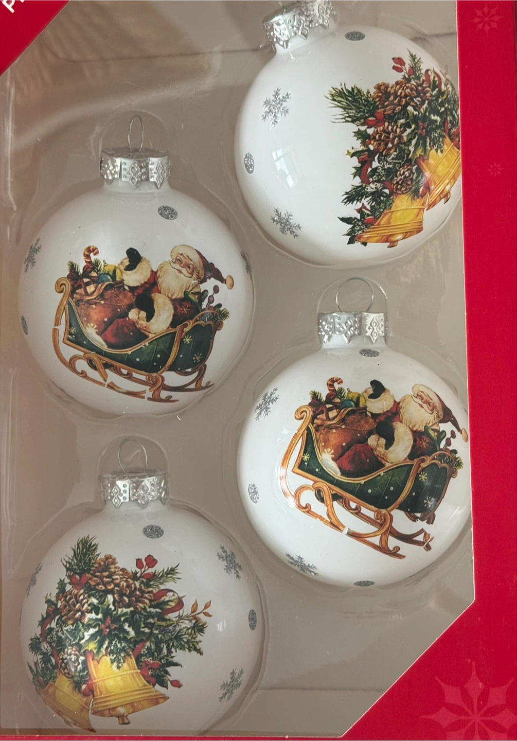 NEW! Holiday Glass Ornaments - 4 Piece Set - photo 3