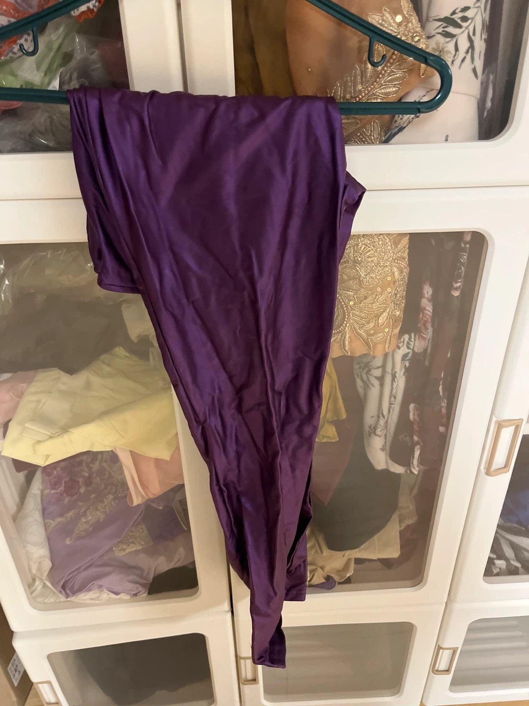 Purple Shiny Leggings