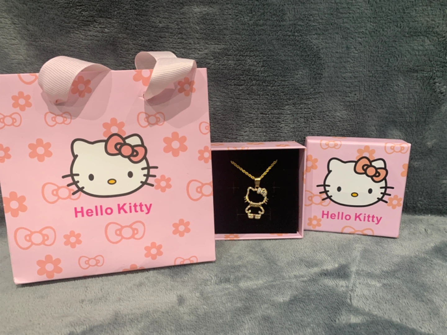 Hello Kitty Gold 925 based gold plated Necklace, New - photo 2