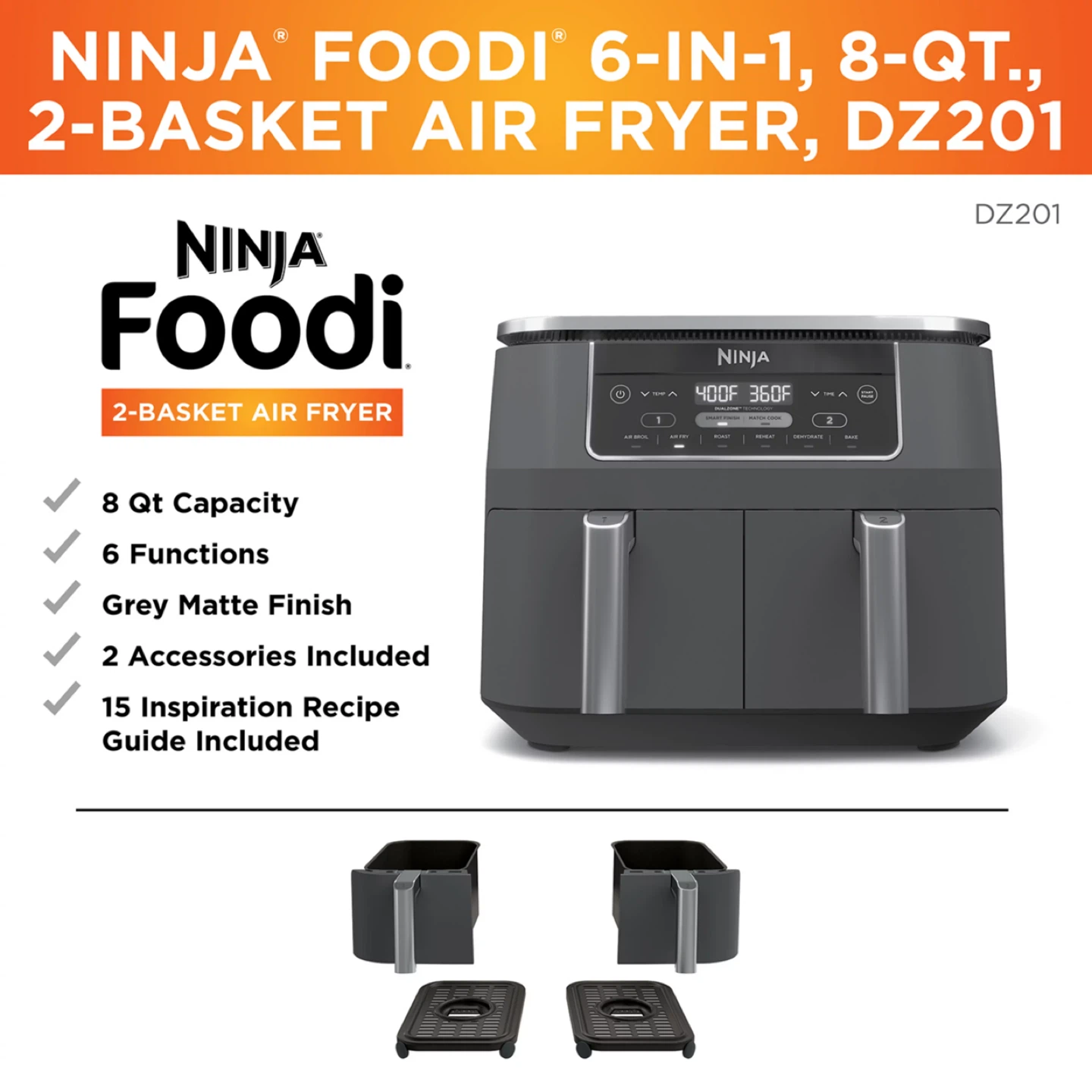 Ninja Foodi 2-Basket Air Fryer - photo 2
