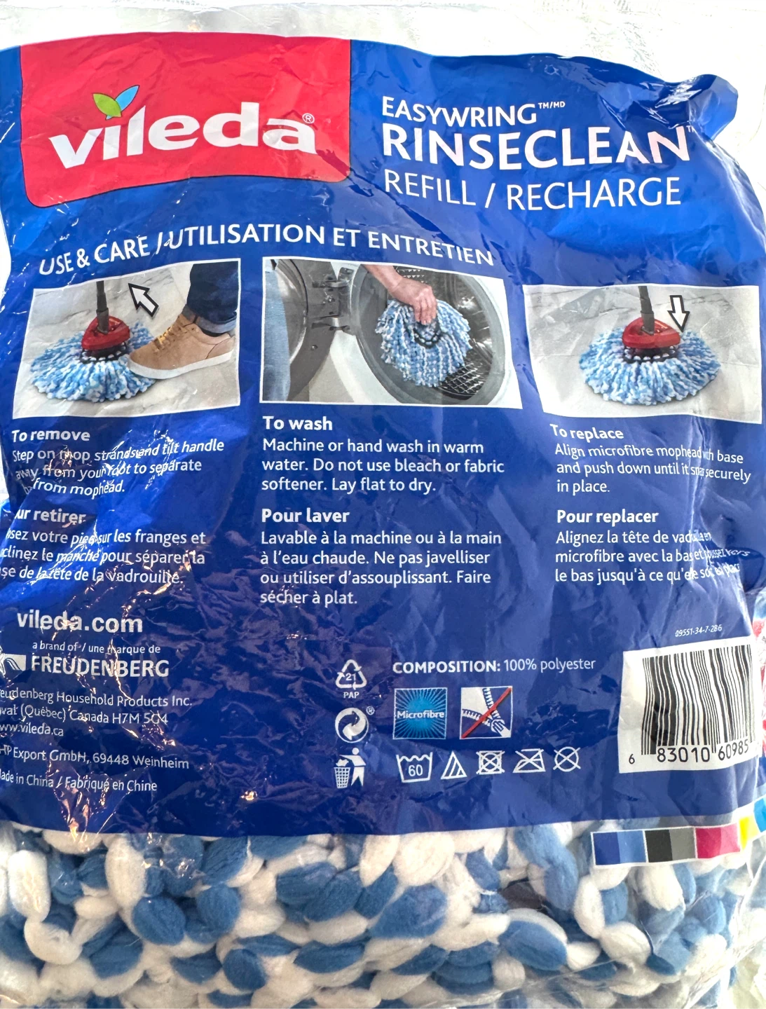 Vileda Mop Bucket (used) with brand new Mop refill - photo 5