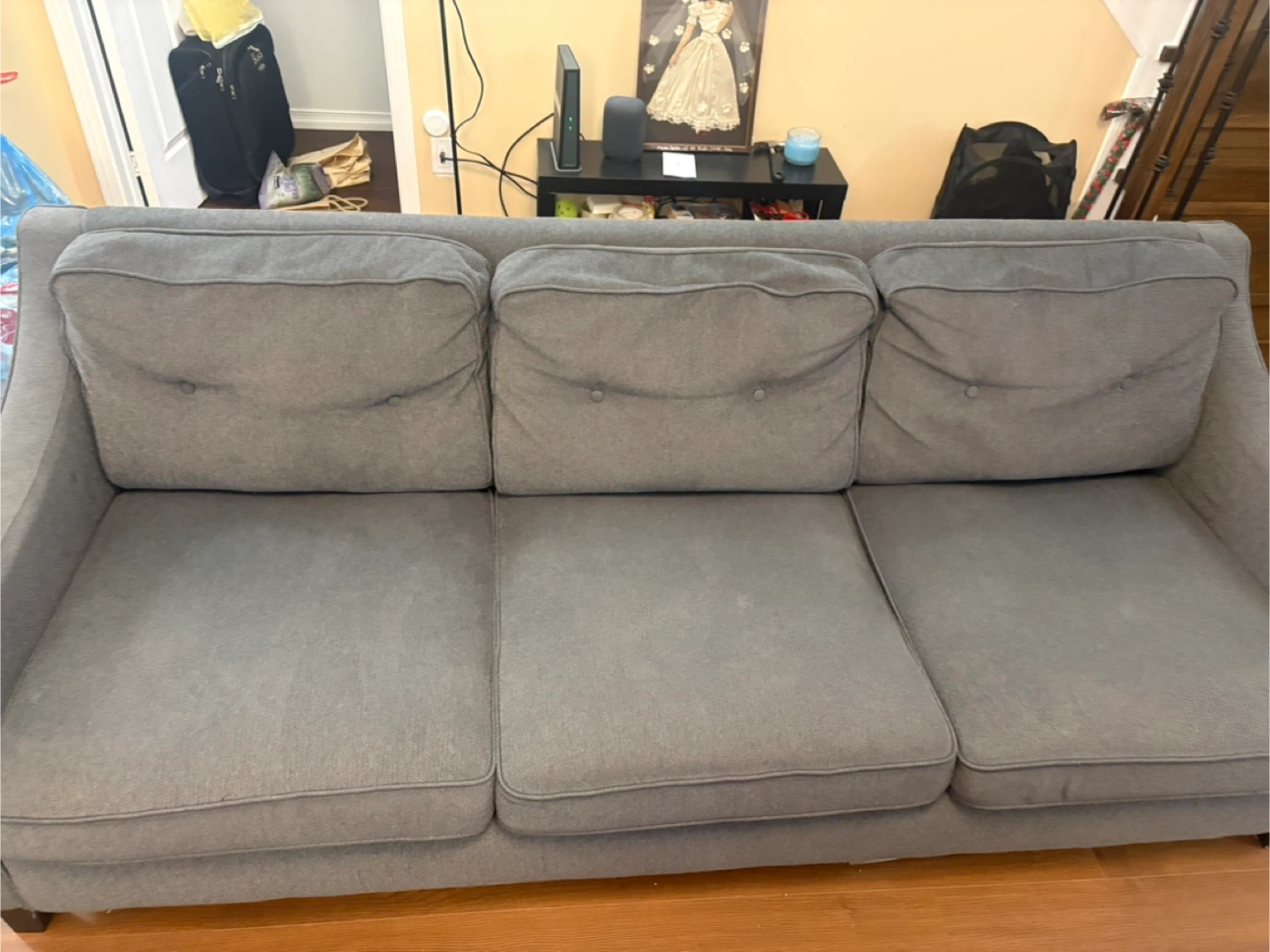 IKEA Grey Three-Seat Sofa - photo 5