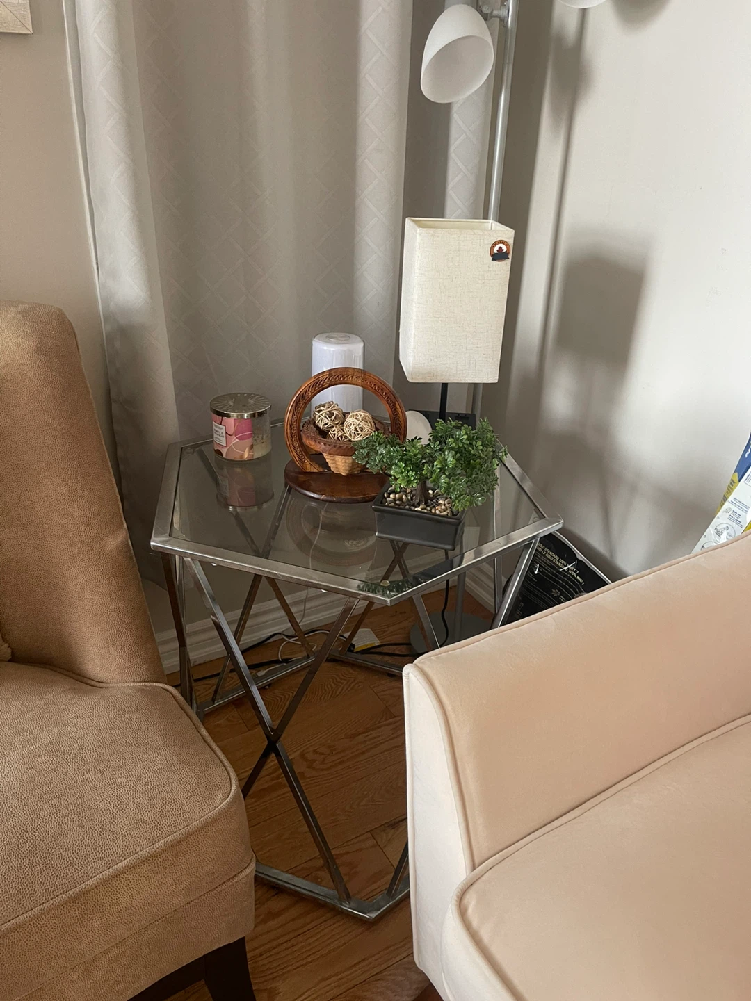 Glass & Chrome coffee table set - photo 2