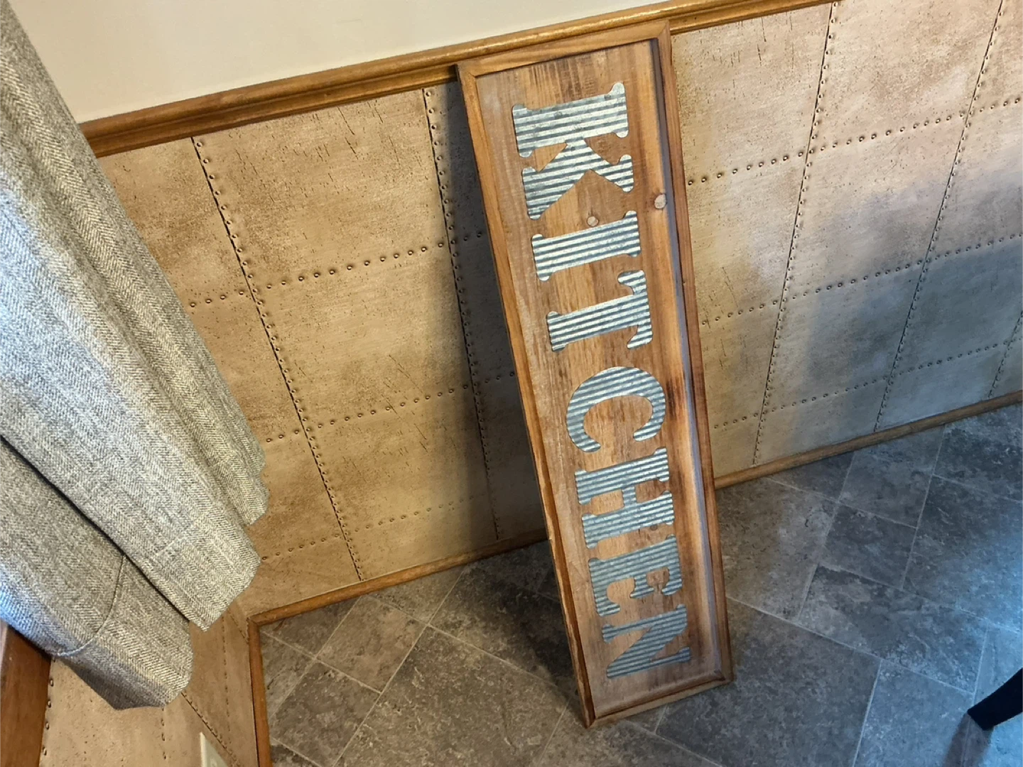 Vintage Wood Tin KITCHEN Wall Hanging Sign ! - photo 4