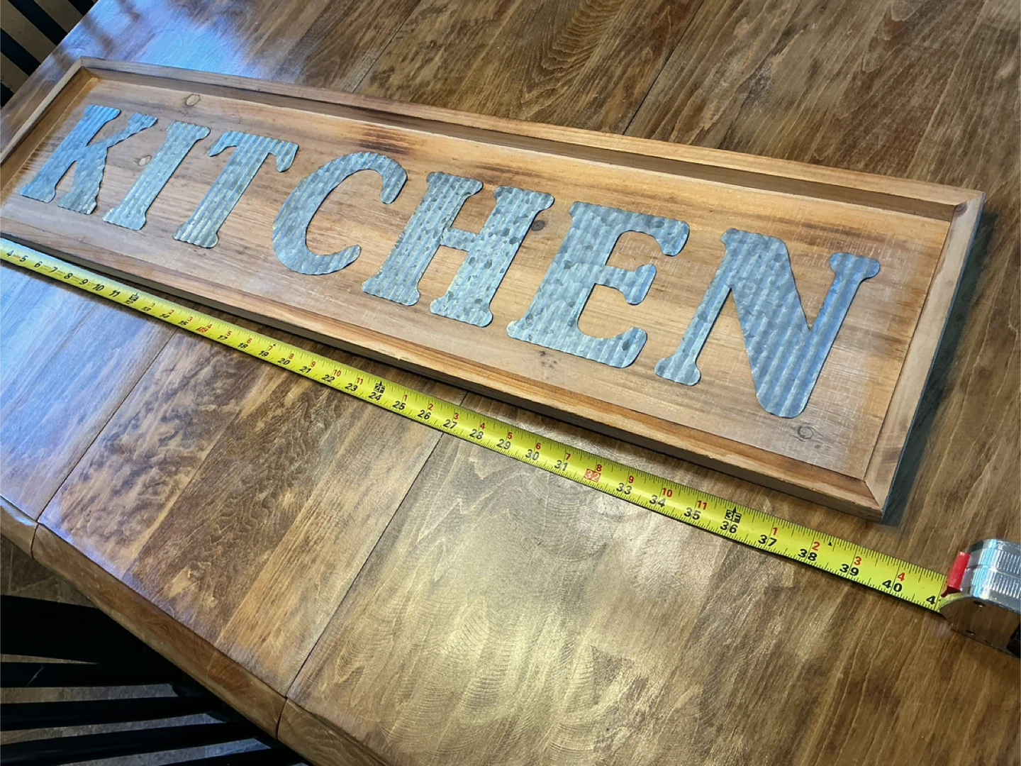 Vintage Wood Tin KITCHEN Wall Hanging Sign ! - photo 2