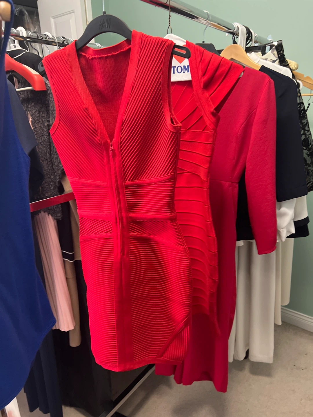 2 Red Bandage Dresses and 1 jumpsuit