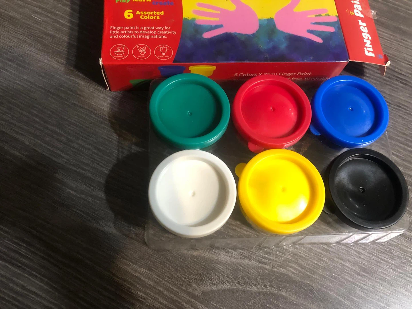 NEW-Finger Paint - 6 Assorted Colors