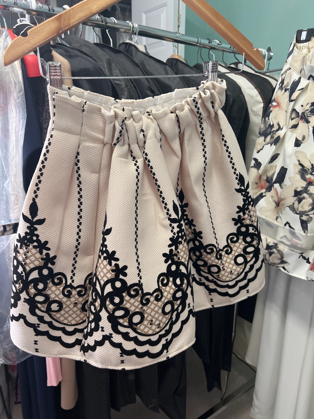 Patterned Mini Skirt