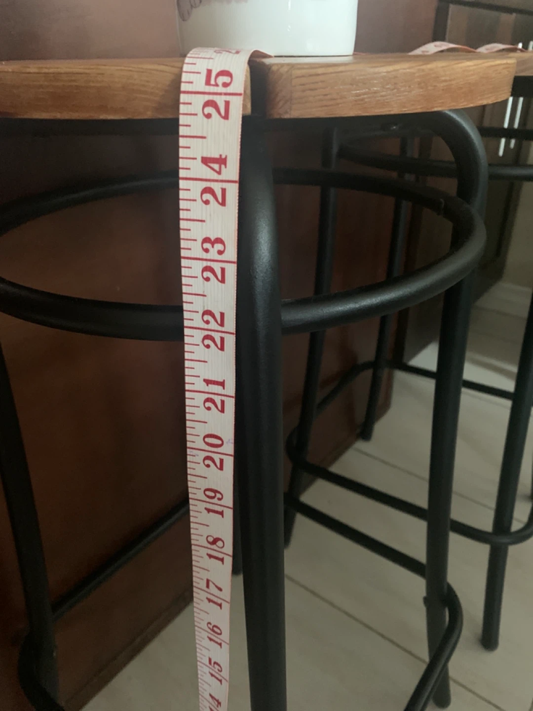 Set of 2 Bar Stools - Wood & Metal - photo 3