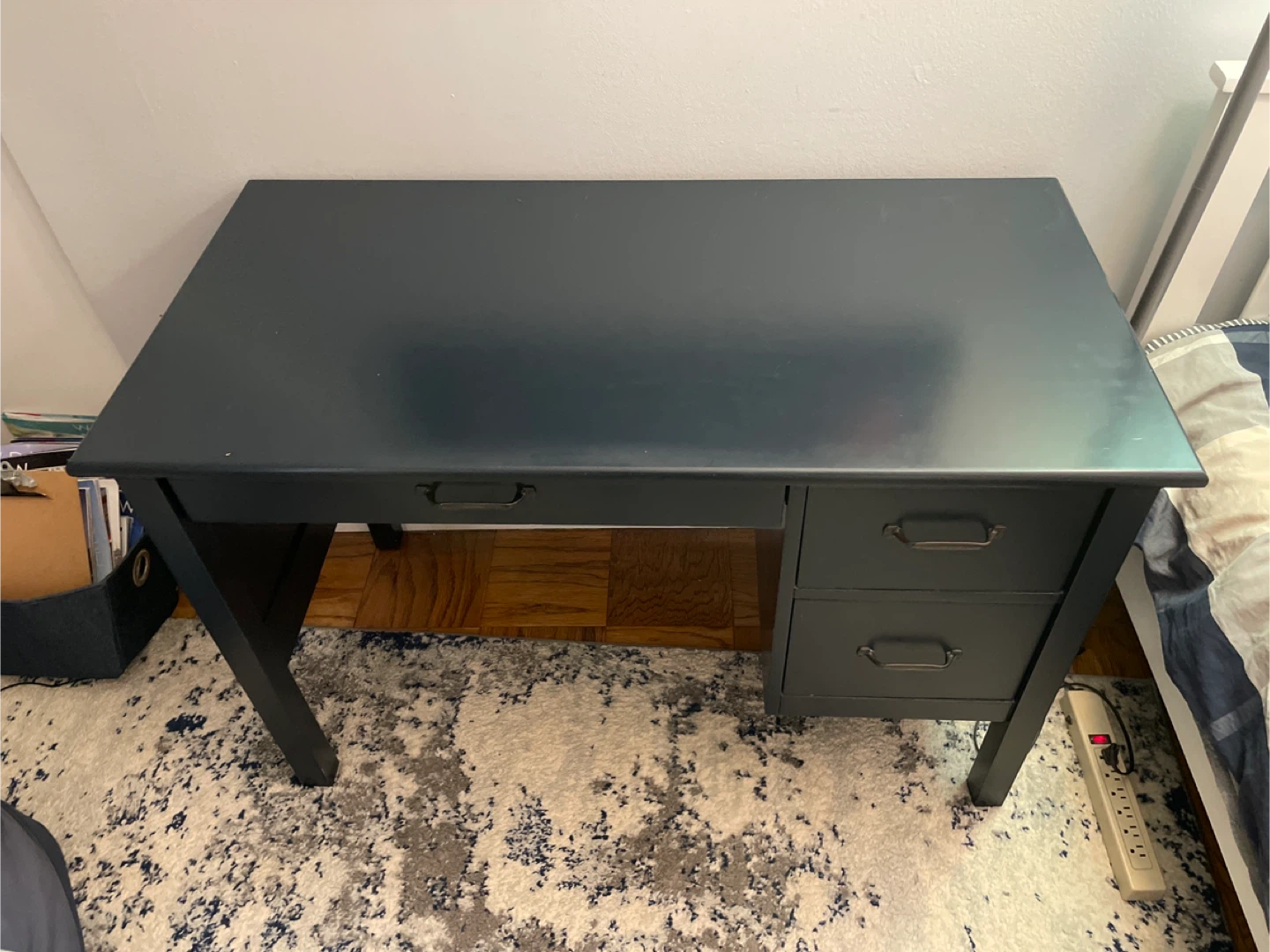 Pottery Barn Dark Blue Wooden Desk - photo 2