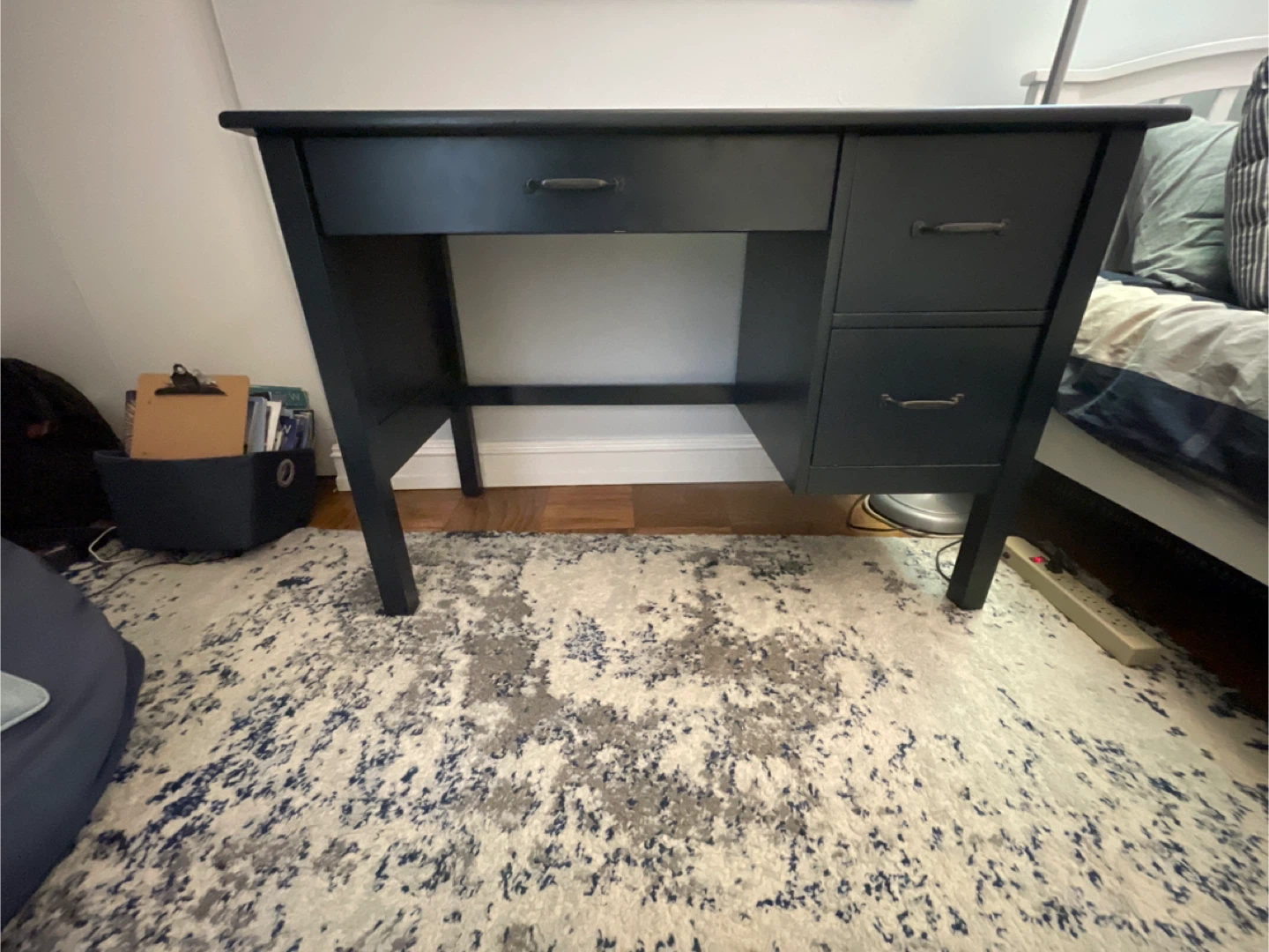 Pottery Barn Dark Blue Wooden Desk