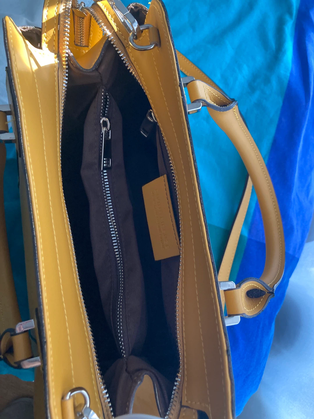 Divina Firenze Yellow Leather Handbag - photo 4