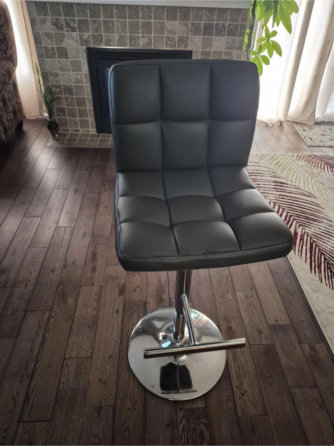 Black Adjustable Height Bar Stool
