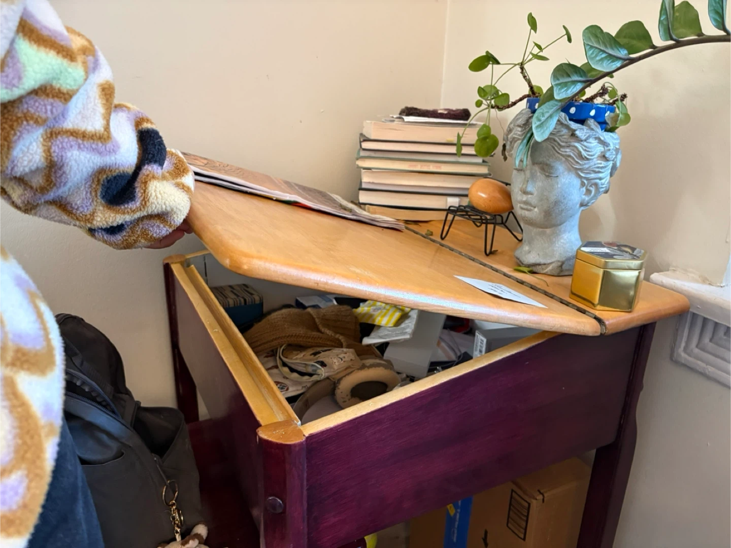 Vintage Wooden Student Desk Set - photo 2