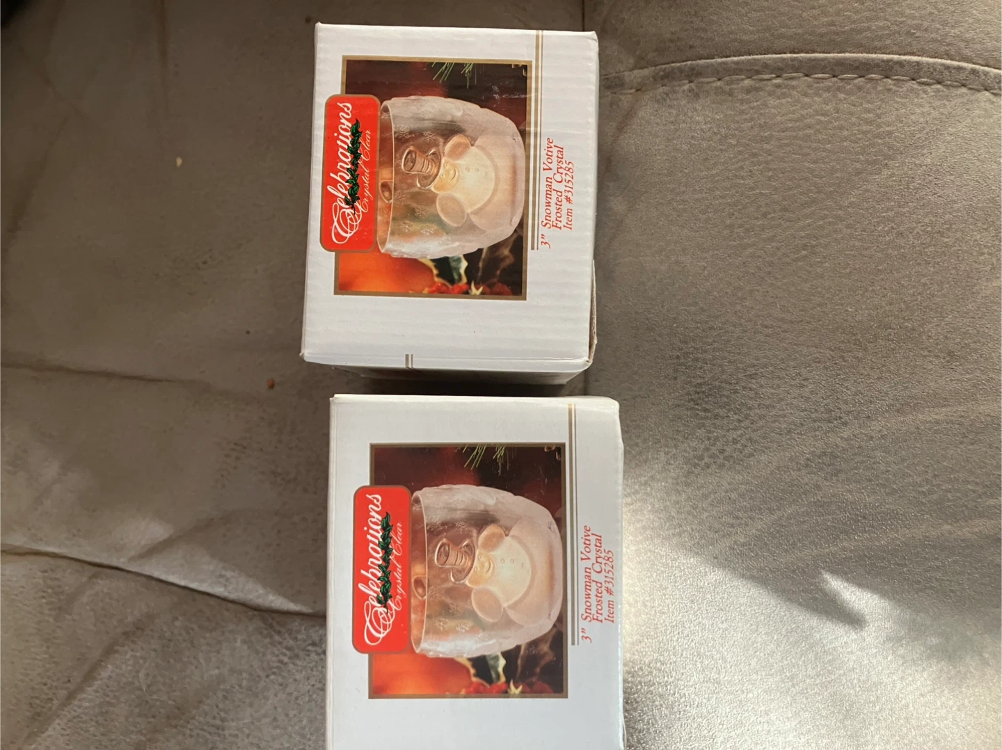 Celebrations 3" Snowman Votive Frosted Crystal