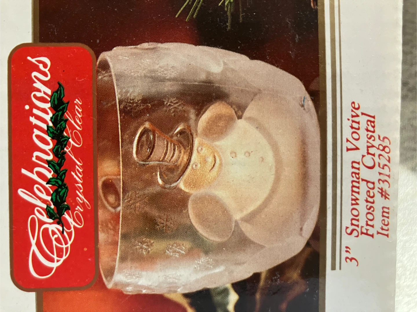 Celebrations 3" Snowman Votive Frosted Crystal - photo 2