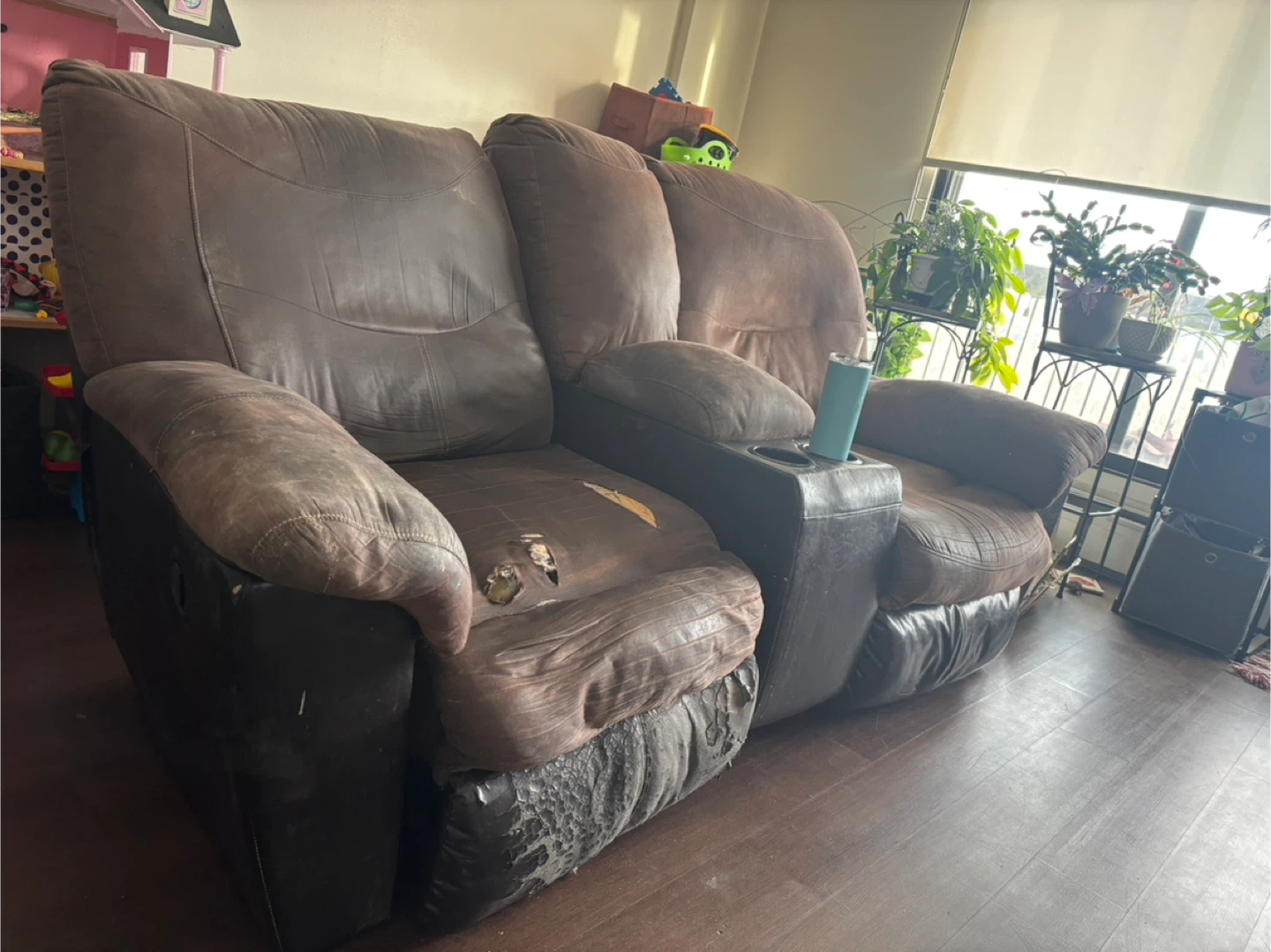 Free Brown Reclining Loveseat