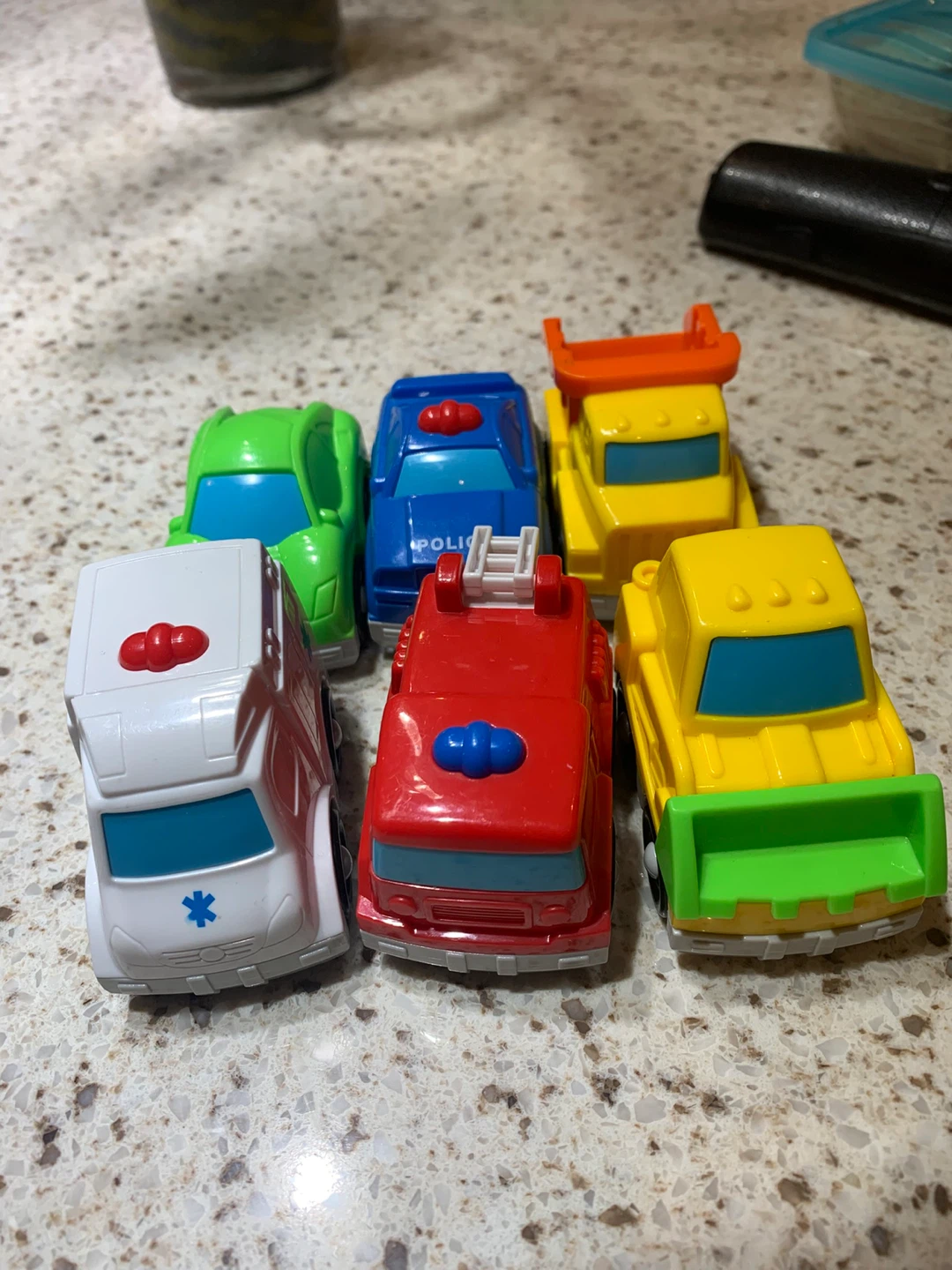 Set of 6 Toy Emergency Vehicles