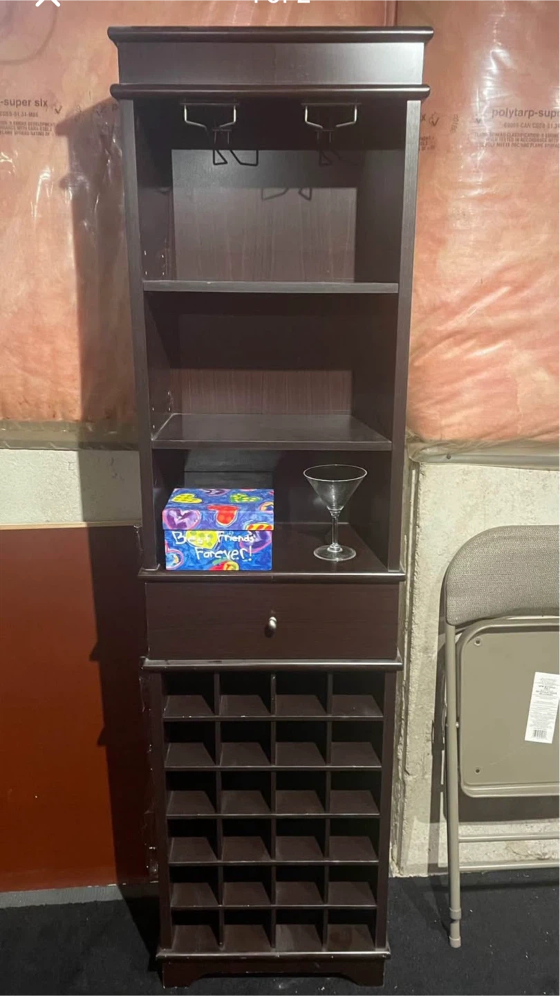 Wine Rack/Bar Cabinet - Dark Brown