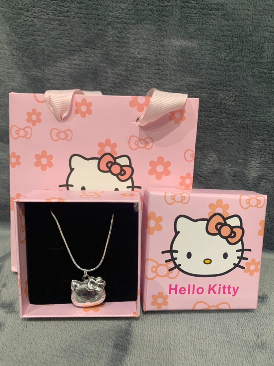 925 Silver Necklace with Hello Kitty Locket in a gift Box