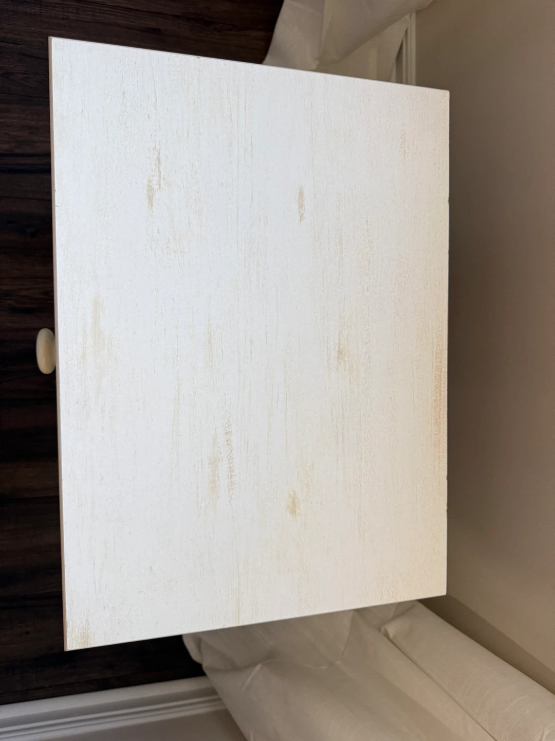 White Wooden Two-Drawer Nightstand - photo 3