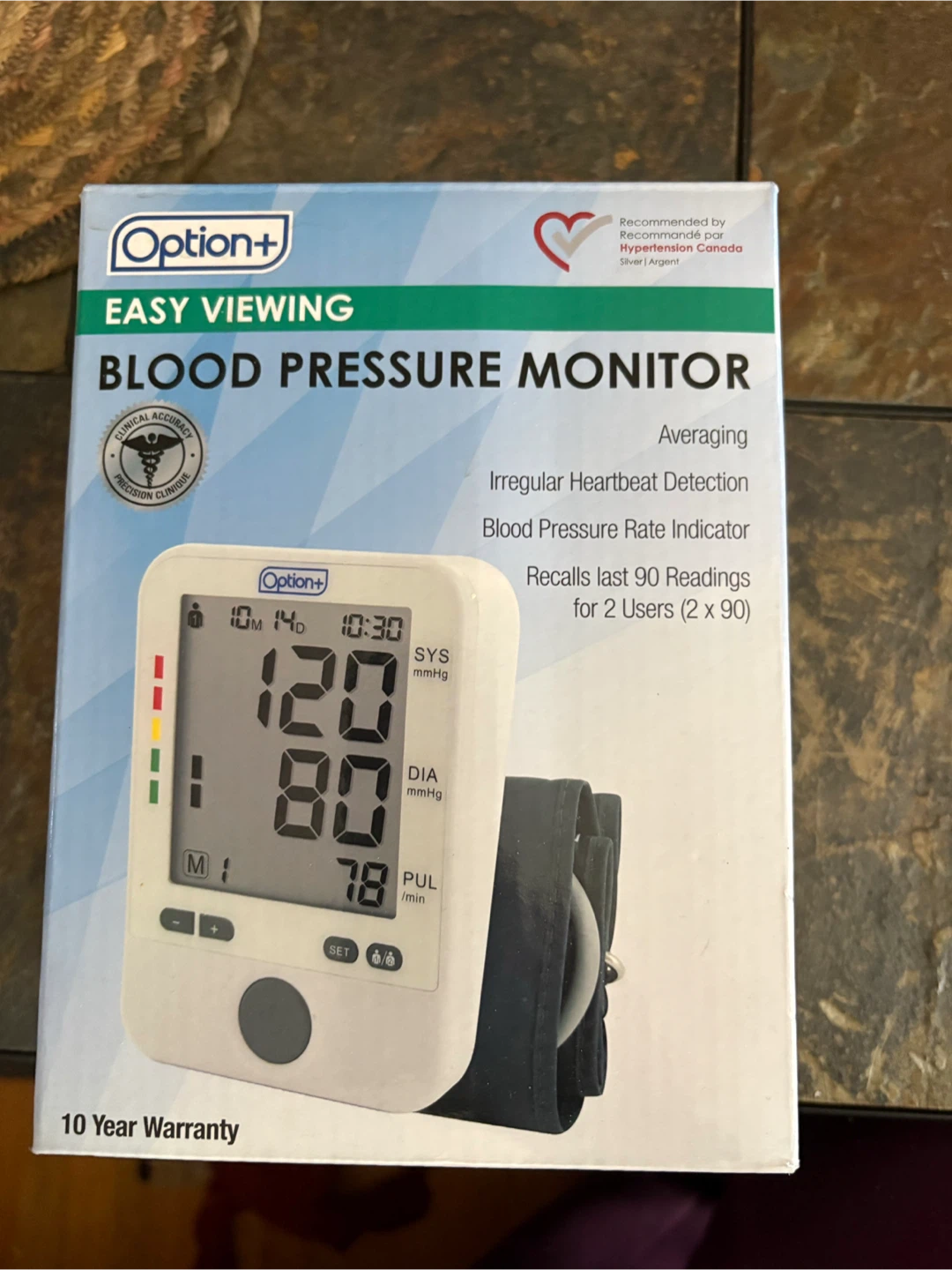 Option+ Easy Viewing Blood Pressure Monitor