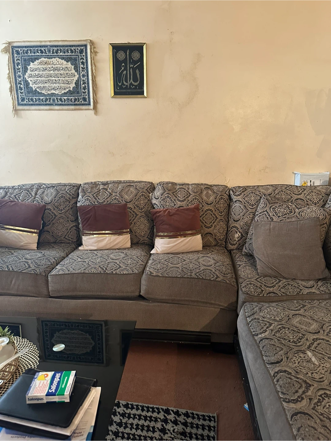 4 seater l-shape sofa from brick