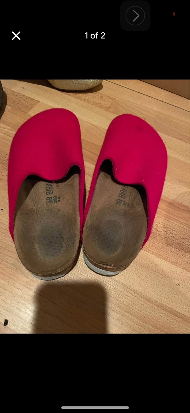 Birkenstock Boston Wool Felt Clogs Size 39 Red