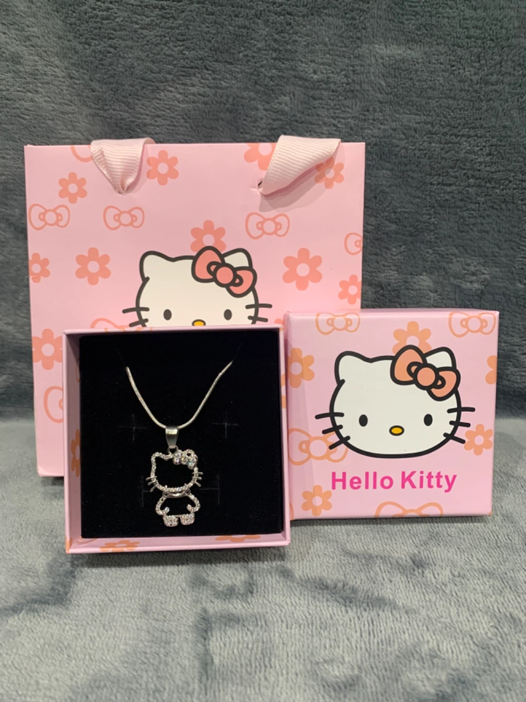 Hello Kitty 925 Silver Necklace with Box