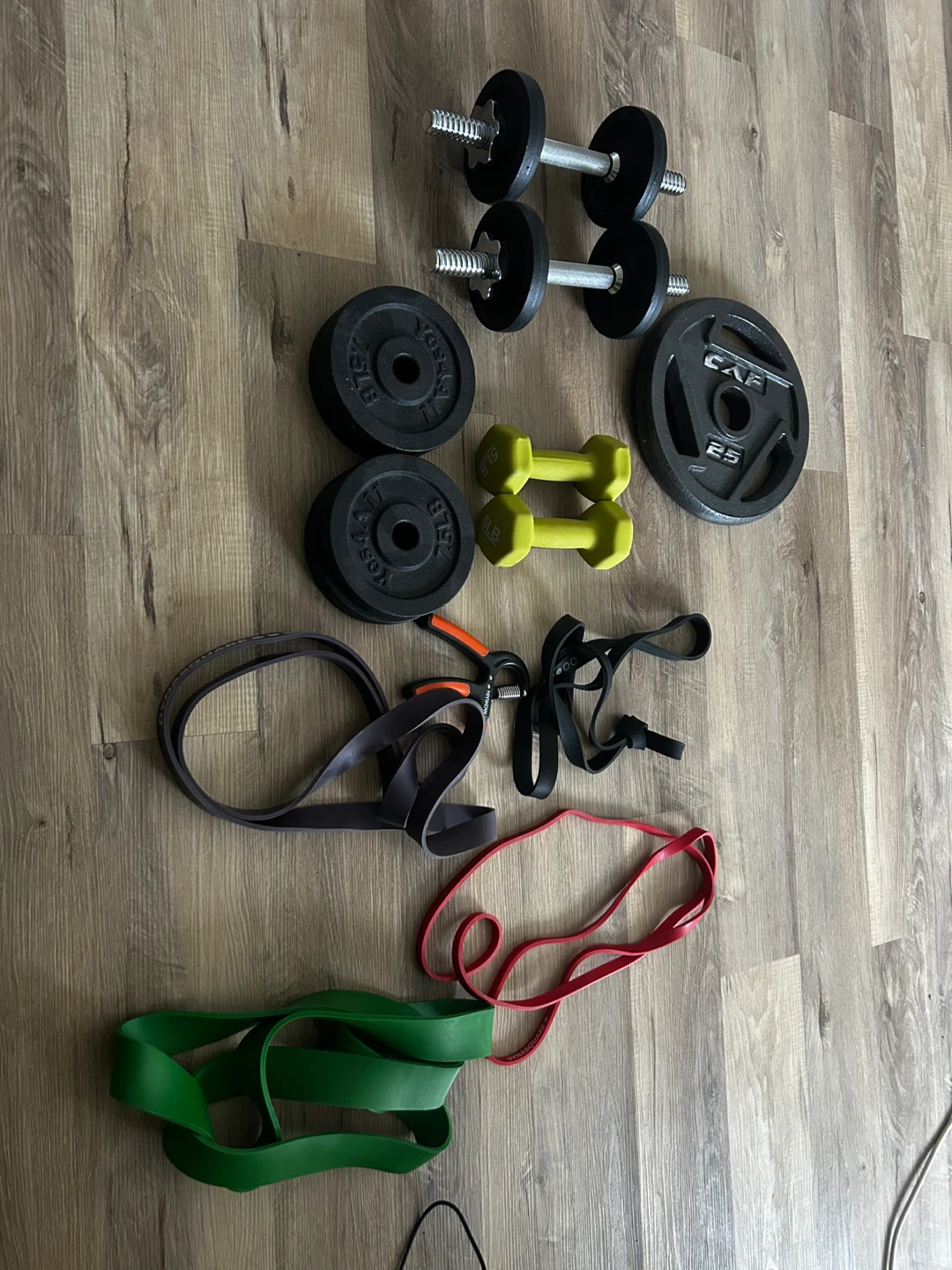 Weight Set with Dumbbells, Plates & Resistance Bands